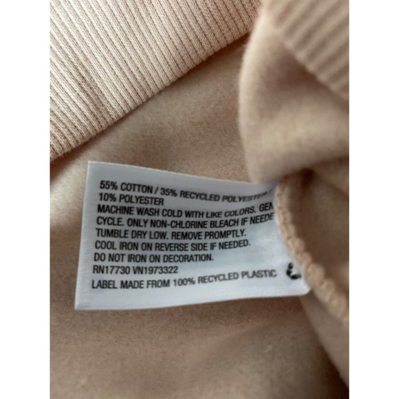 Women's Plus Size Oversized Dad Sweatshirt Wild Fable Blush Pink Smiley Face 1X - Picture 7 of 8